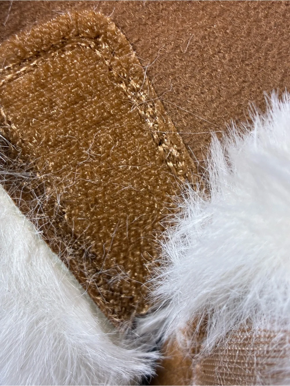 Lands' End Women's Tan Winter Boots with White Faux-Fur Collar